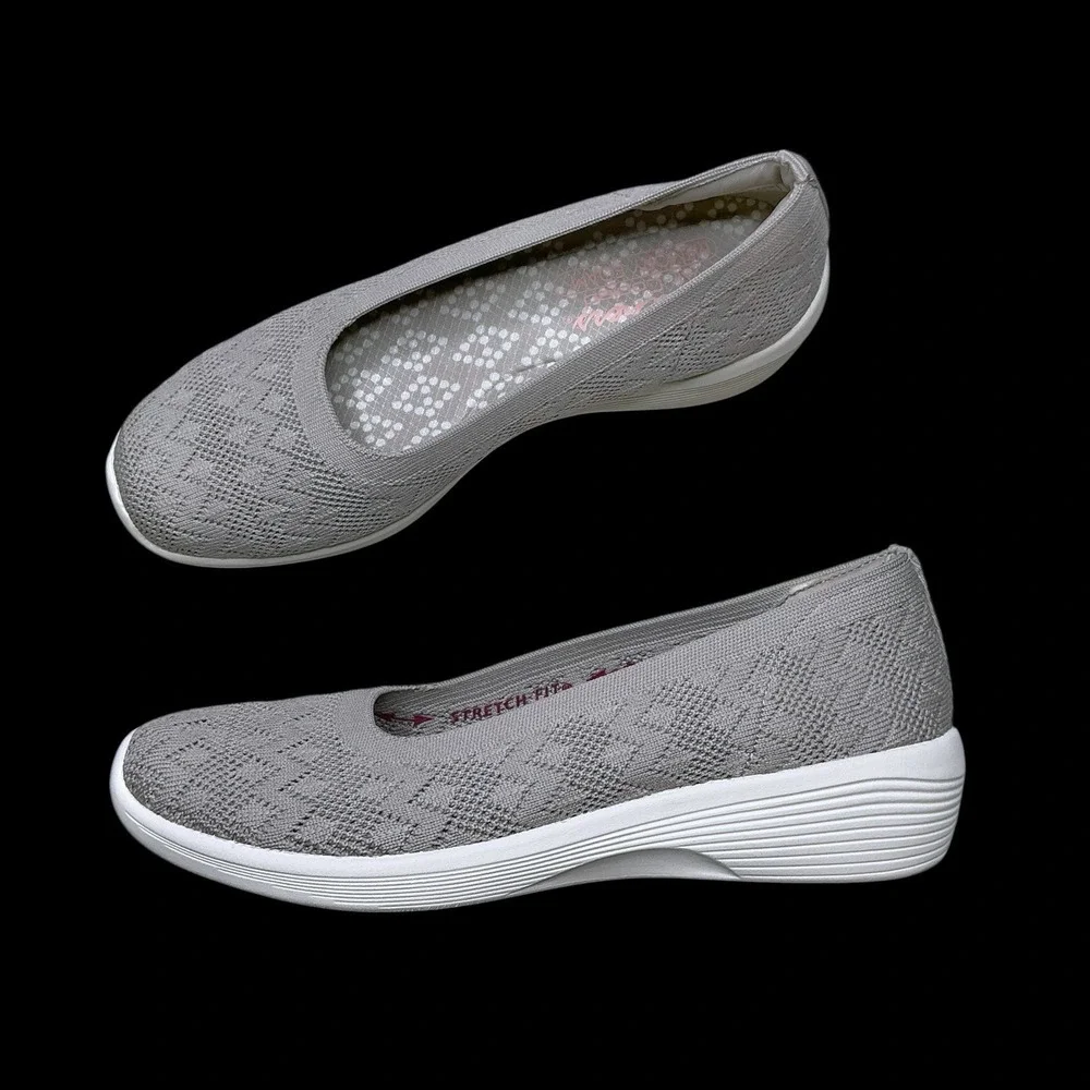 Skechers Sneakers Women 7.5 Taupe Brown Arya Air Cooled Slip On Shoes Comfort